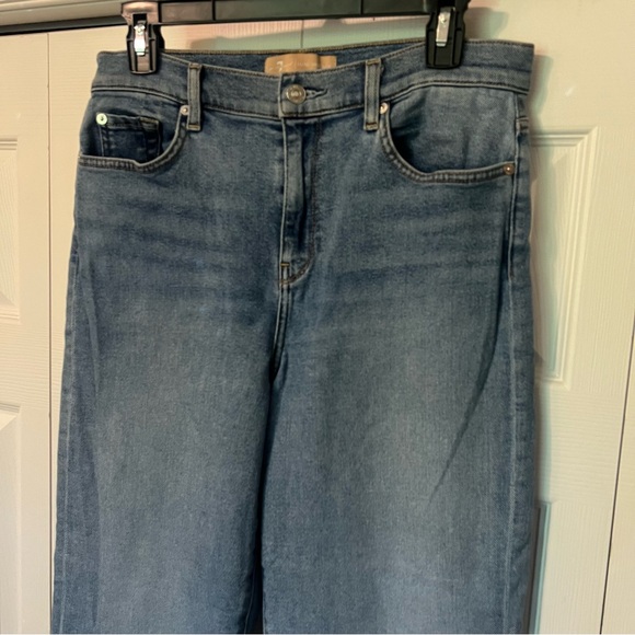 7 For All Mankind Cropped Alexa Raw Hem Jeans Luxe Vintage Size 30 - Picture 4 of 16